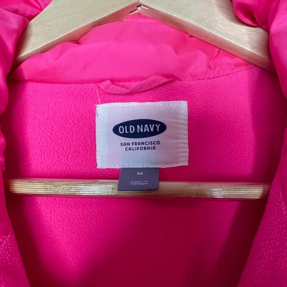 Old Navy | Snap Button Up | Fleece Lined | Quilted | Vest | Pink | Women's M/P - Picture 4 of 6
